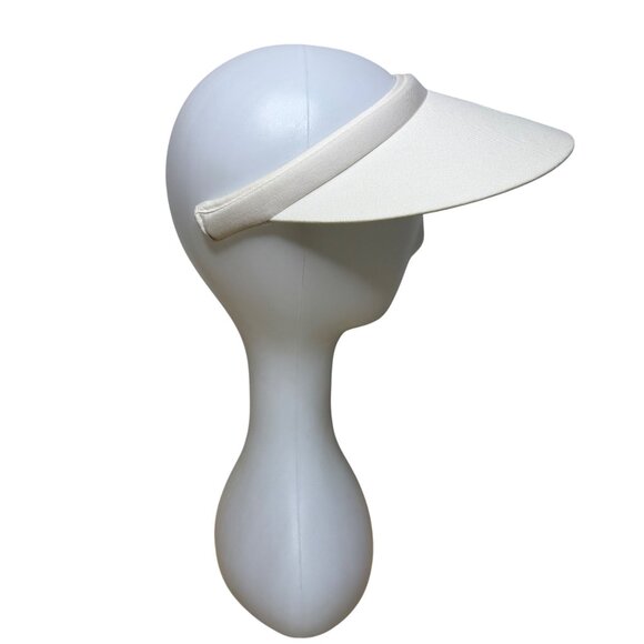 Liz Claiborne Womens White Cotton Adjustable Visor Hat Summer Embroidered Logo - Picture 3 of 8